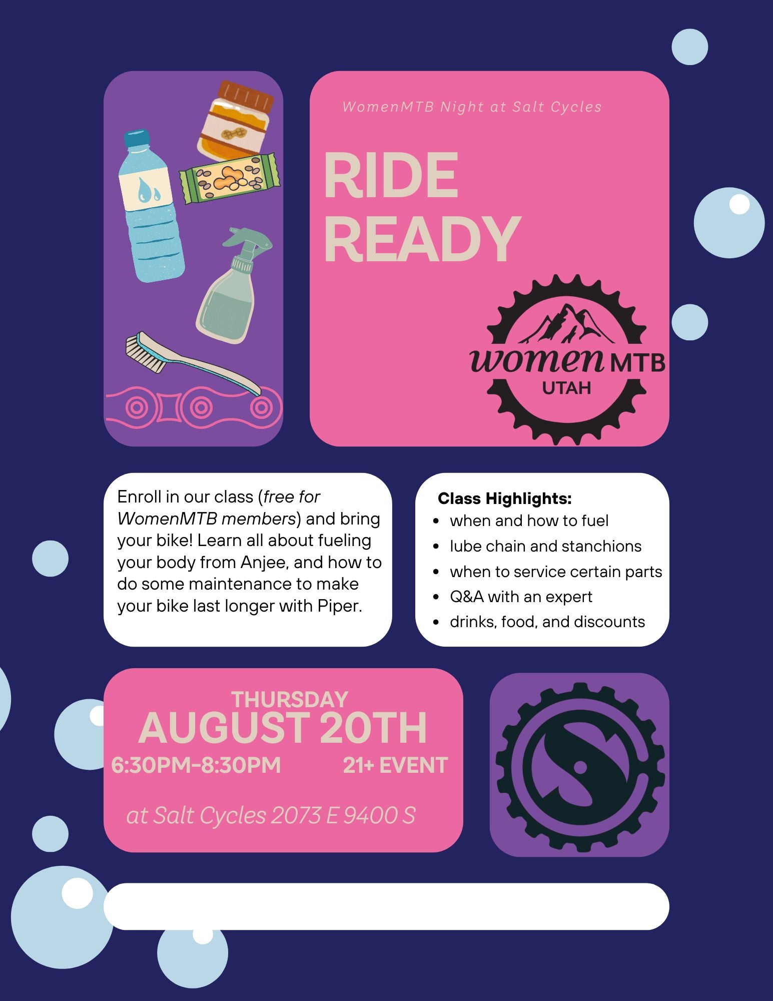 August 20th WomenMTB Night --- Ride Ready