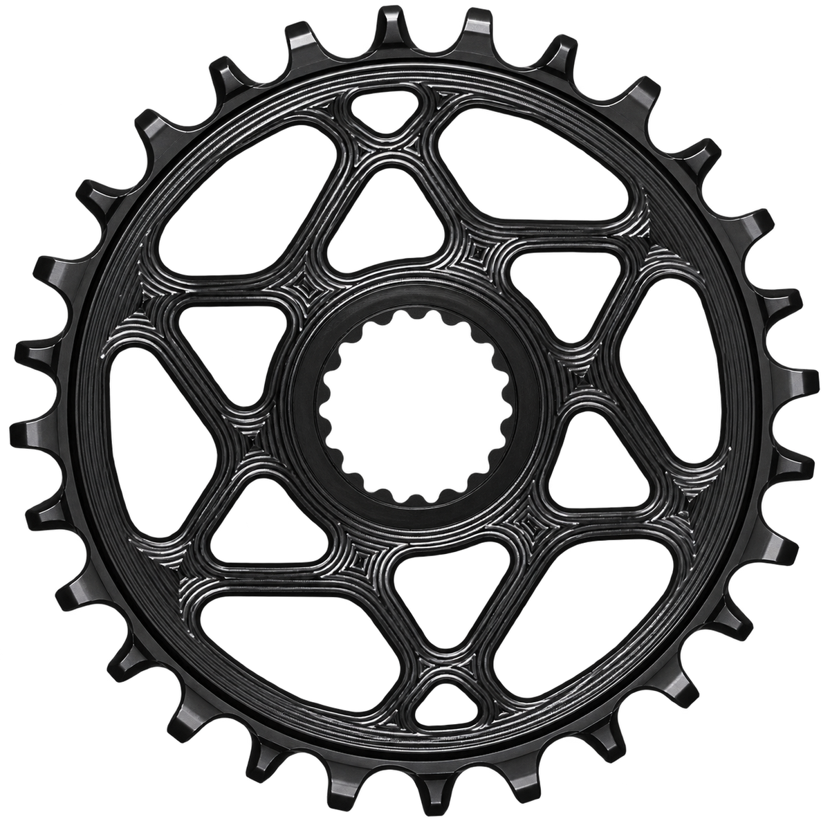 absoluteBLACK Oval Chainring – Shimano 12-Speed Direct Mount, 32T, Black