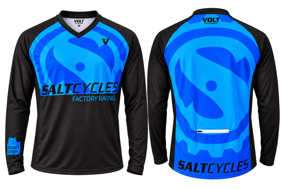 Volt Cycles Amp Salt Cycles Long Sleeve MTB Jersey – Black/Blue