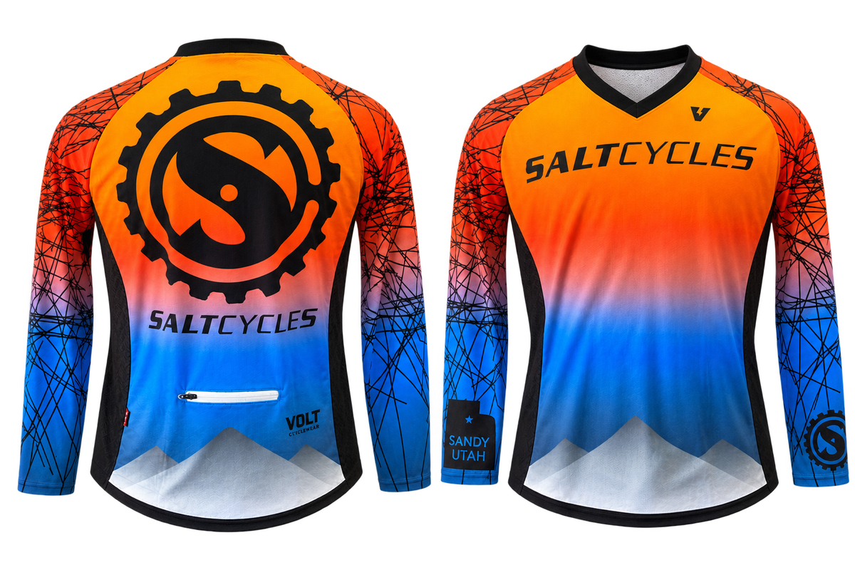 Volt Cycles Amp Salt Cycles Long Sleeve MTB Jersey – Orange/Blue